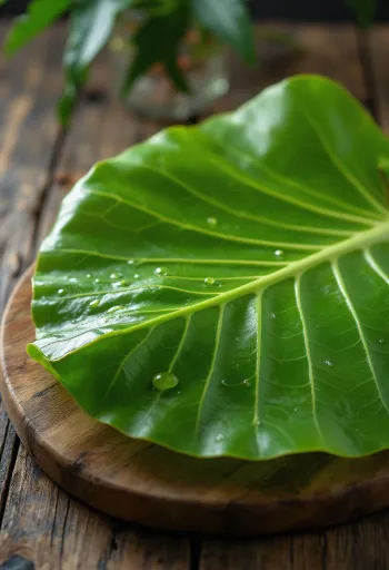 Dried and folded banana leaves prepared for wrapping and steaming