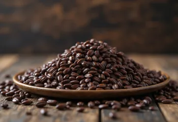whole brown flaxseed on wooden surface, in small bowl