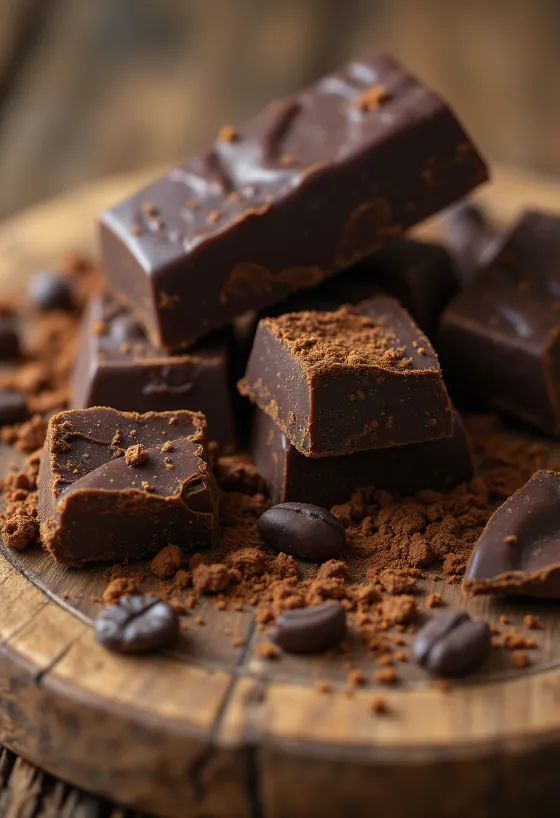 Chocolate as ingredient: melted chocolate, chocolate bar, cocoa powder and chocolate shavings