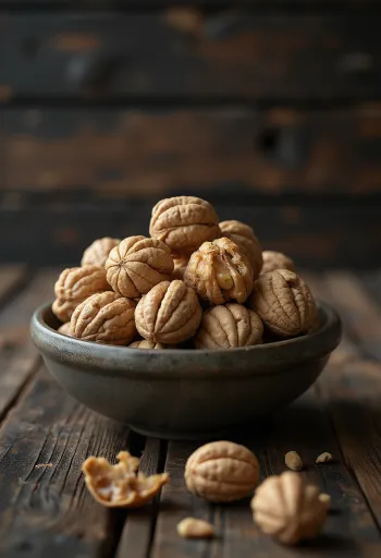 Shelled walnut kernel in natural broken form on white background