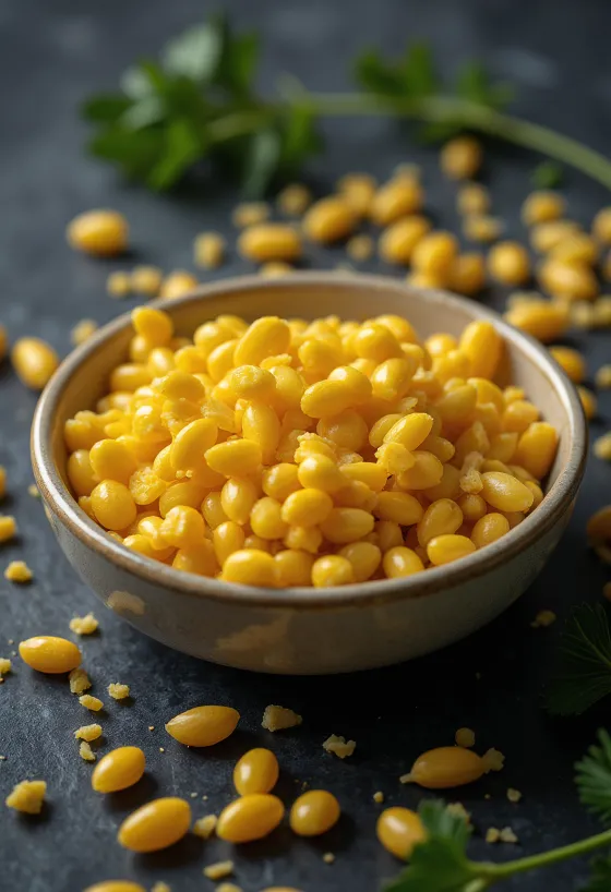 Dried proso millet grains, detailed texture and natural colors