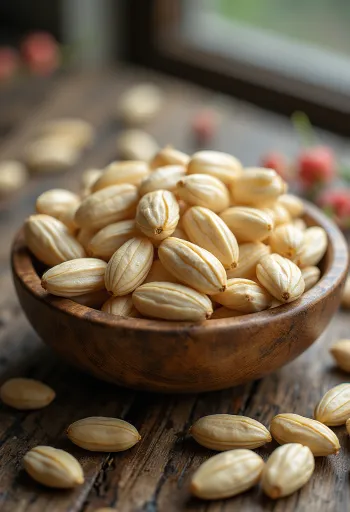Dried Job's Tears (Chinese Pearl Barley) seeds with detailed texture