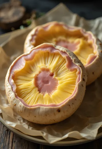 Freshly sliced Royal Bolete served with garlic and thyme