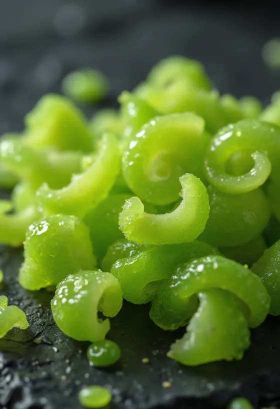 Fresh lime zest in a bowl, with zester, honey, and lime