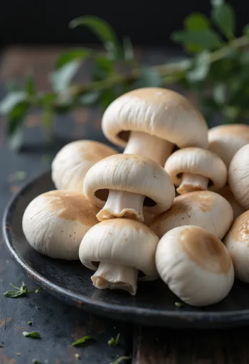 Sliced St. George's Mushrooms on a kitchen preparation board