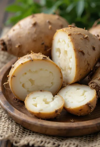 Malanga root with detailed texture and natural skin color