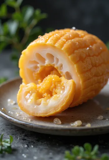 Mashua tubers showing detailed texture and natural colors