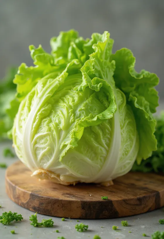 Fresh butterhead lettuce, inner leaves visible