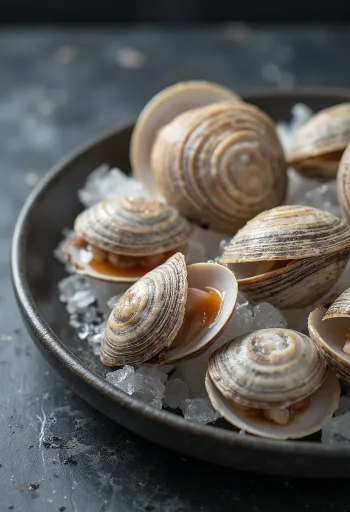 Cherrystone clam meat on a cutting board