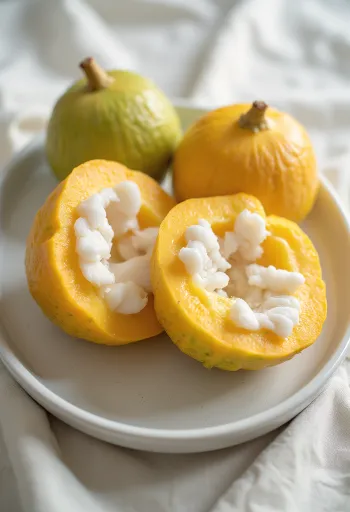 Image of santol fruit slices on a cutting board