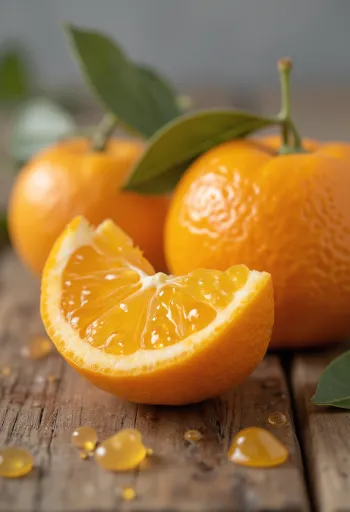 Clementine segment, vibrant orange flesh and fresh texture