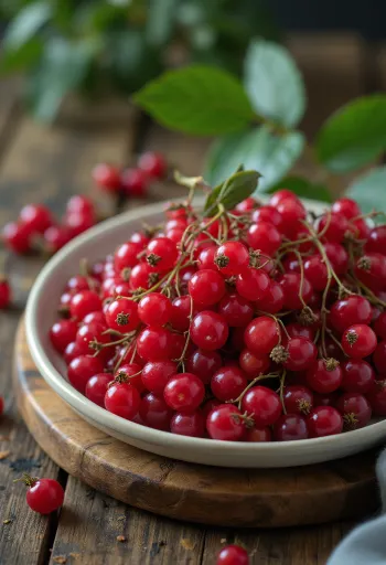 Red elderberry berries, vibrant red color and slight glossy surface
