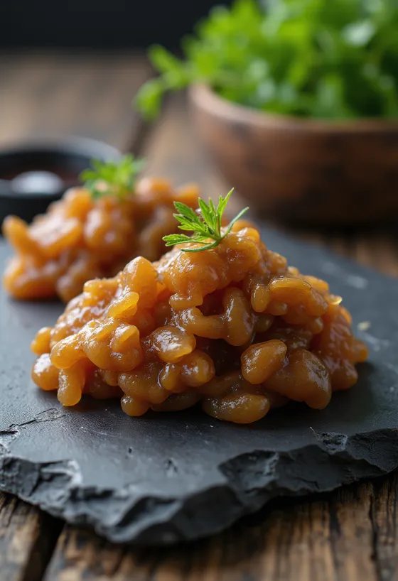 Miso paste in a ceramic bowl, surrounded by cooked soybeans, rice koji, and sea salt