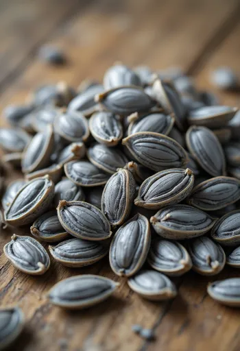 Sunflower seeds in hulled and unhulled varieties in small bowls