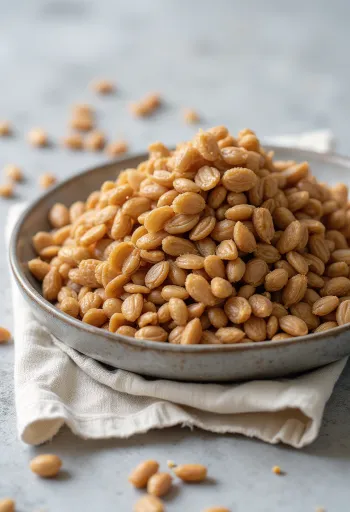 Dried roasted buckwheat (kasha) groats showing detailed texture and natural colors