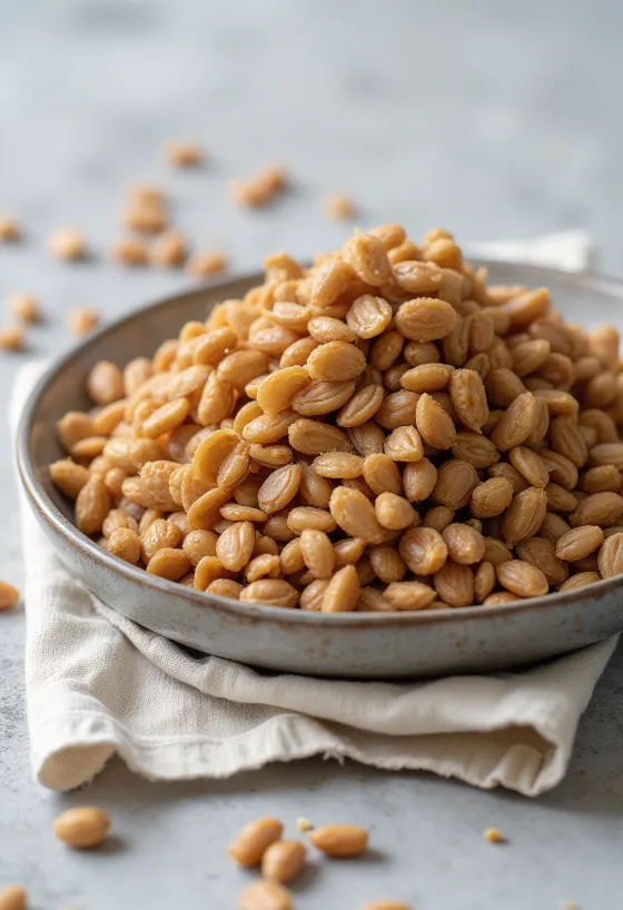 Dried roasted buckwheat (kasha) groats showing detailed texture and natural colors
