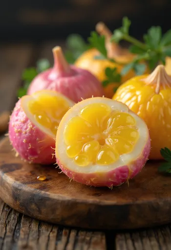 Ulluco tubers with detailed texture and natural vibrant colors