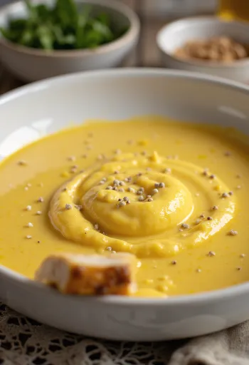Creamy curry ginger sauce served in a bowl