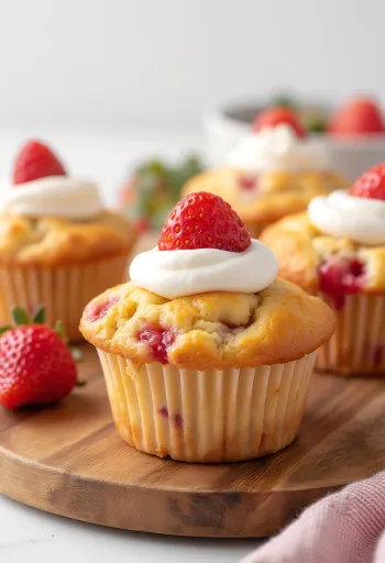 Strawberry cream muffins served