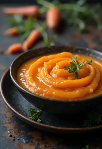 Ginger carrot sauce served in a bowl