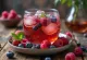 Fruity cider with ice and fresh berries