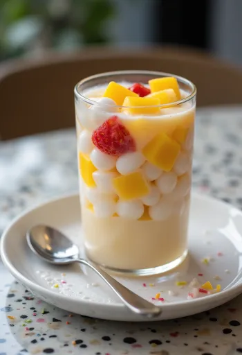 Chè dessert with jelly and fresh fruit