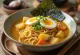 Curry ramen served with Japanese curry broth and egg