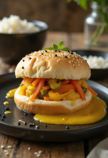 Curry vegetable bao bun served