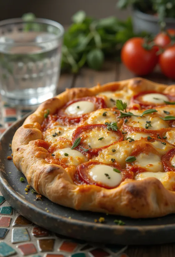 Tomato calzone stuffed pizza