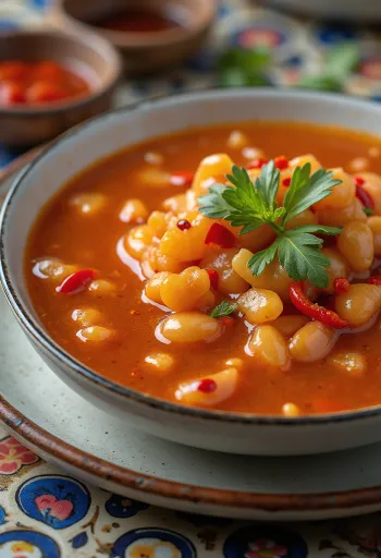 Spicy garlic sweet and sour sauce in a dipping bowl