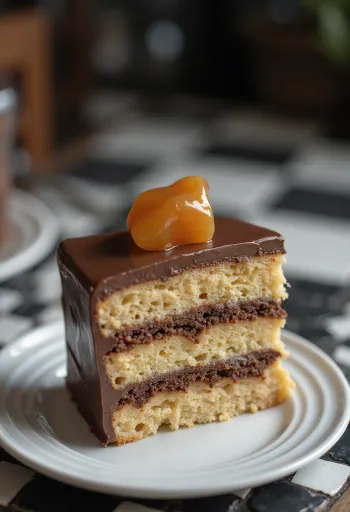 Dobos torte with caramel top