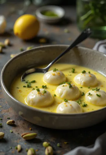 Saffron Rasmalai with Pistachios