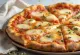 Pizza al Grana Padano with cheese and basil