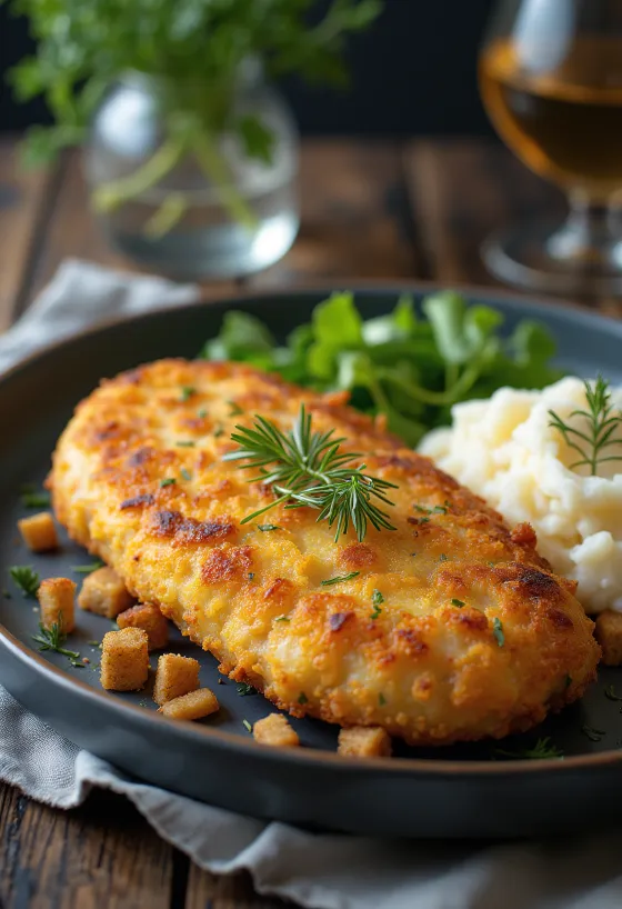 Pozharsky cutlet served with mashed potatoes