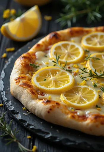 Pizza al Limone with lemon slices