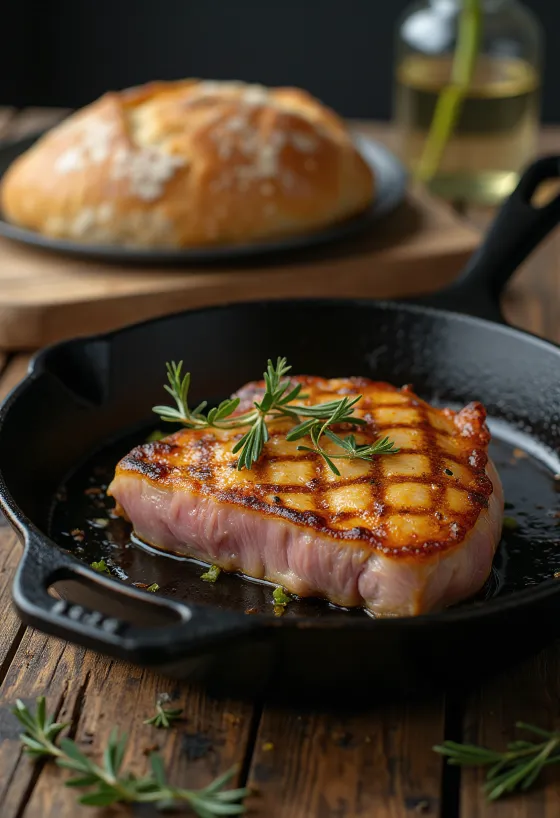 Pan-seared duck breast served on a plate