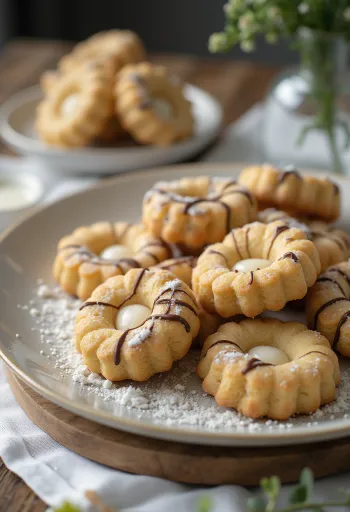Marzipan Shortbread Cookies served on a plate