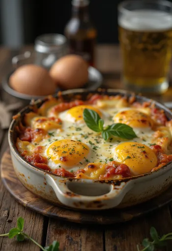 Layered Artichoke and Eggplant Parmigiana with melted cheese