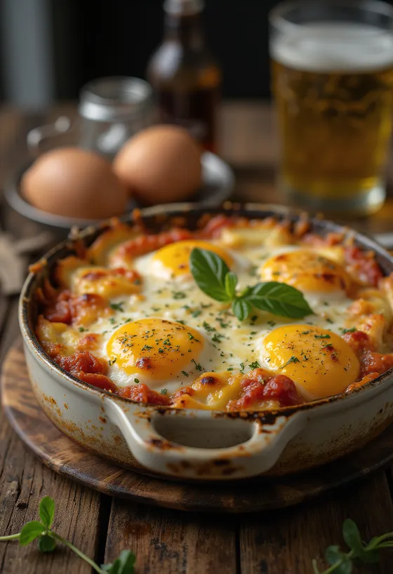 Layered Artichoke and Eggplant Parmigiana with melted cheese