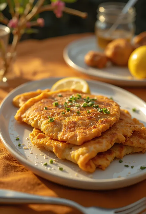 Schnitzel wrapped in a crepe