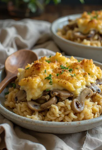 Vegan Mushroom Casserole served