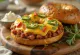 Chili and cheese bagel served