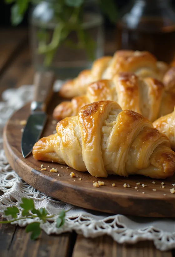 Cornish pasty with puff pastry, rich beef filling, crispy golden brown