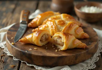 Cornish pasty with puff pastry, rich beef filling, crispy golden brown