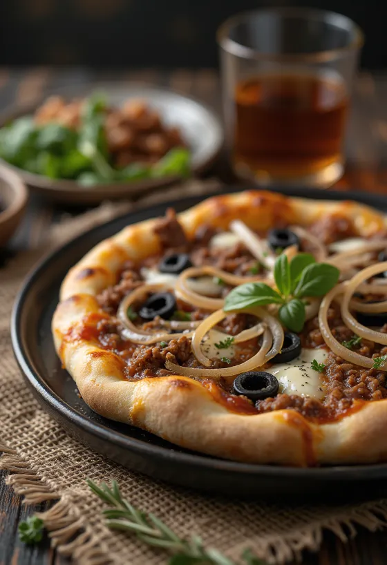 Pizza Libyenne served