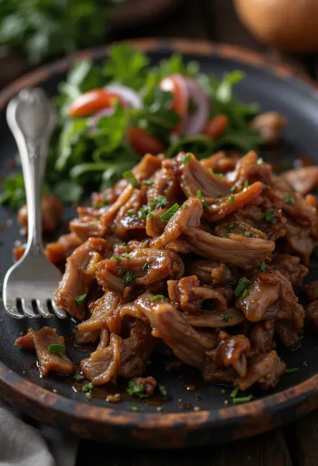 BBQ pulled lamb served