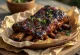 Smoked wild boar ribs on a cutting board
