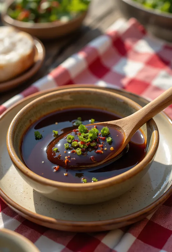 Teriyaki sauce served in a bowl