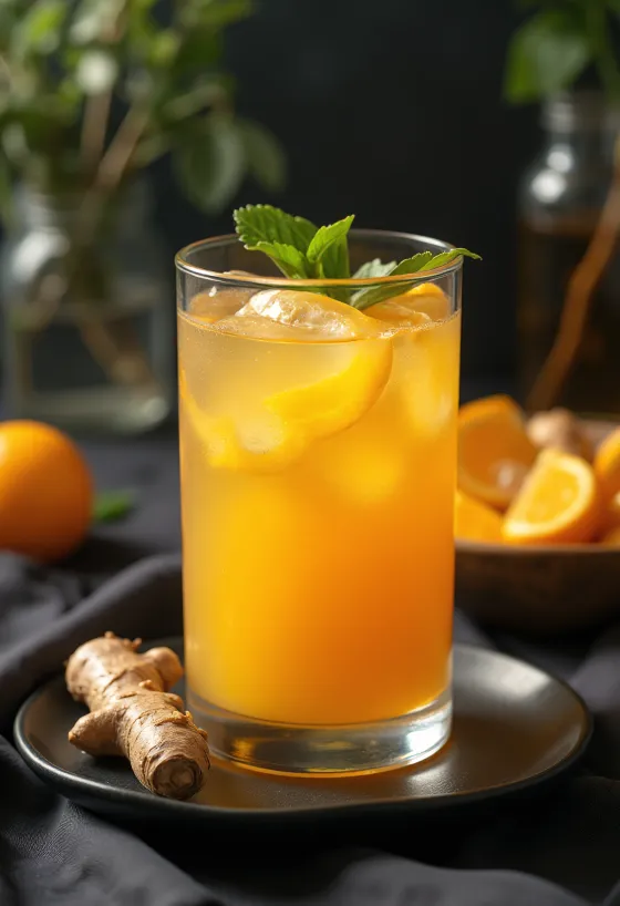 Ginger Orange Juice freshly served
