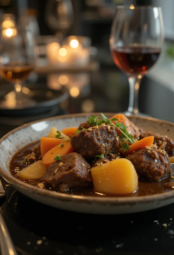 Antelope stew with root vegetables